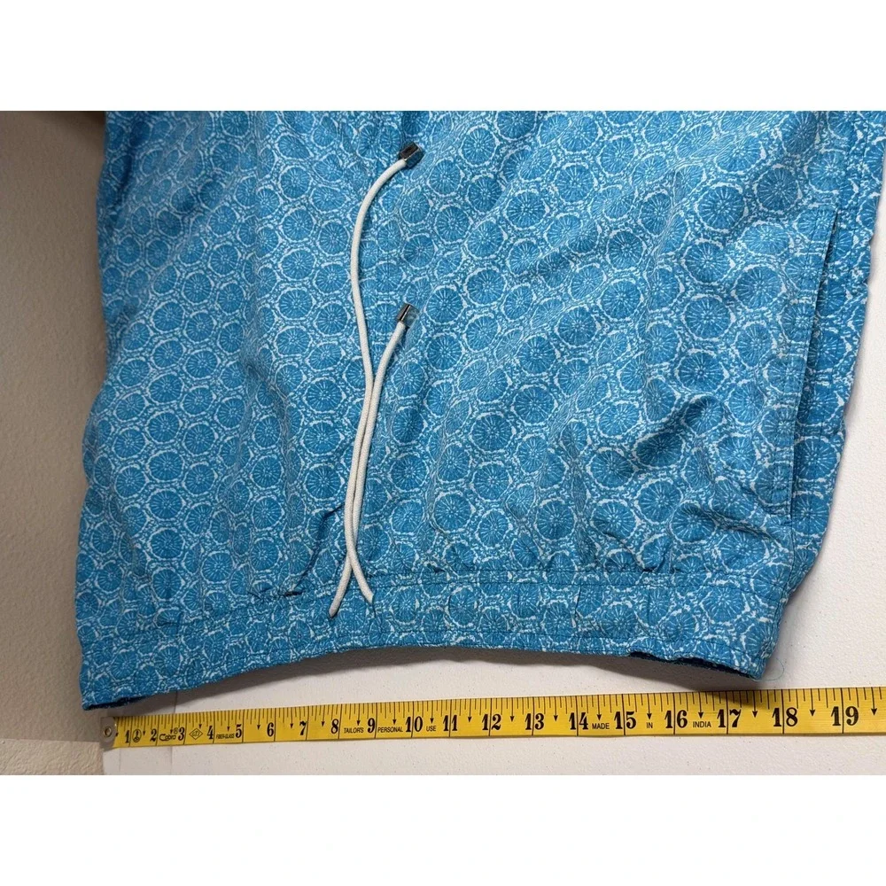J McLaughlin Swim Trunks Mens XL Blue‎ Geometric Mesh Lined Beach Board Shorts